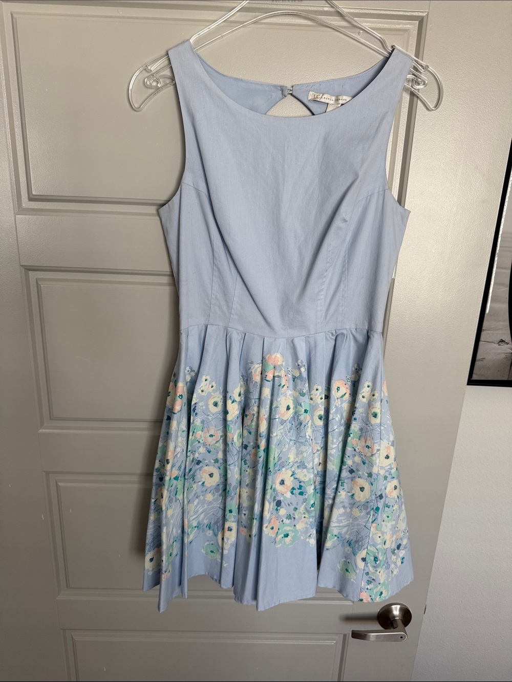 LC Lauren Conrad Light Blue Floral Fit & Flare Dress